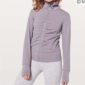 Lululemon Dusty Dawn Ruched Back Zip Jacket Size 8